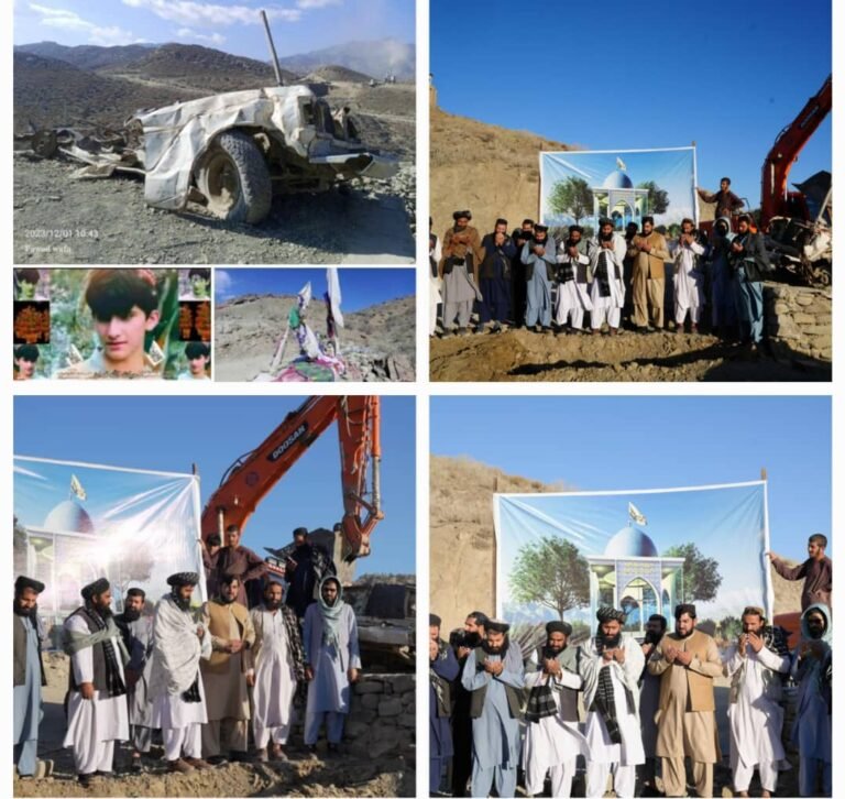 د طالبانو حکومت؛د لومړي ځانمرګي بریدګر د برید پر ځای منار جوړوي