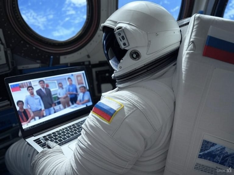 روسیه؛یو محصل د لومړي ځل لپاره خپل علمي تیزس له فضا څخه وړاندې کړ