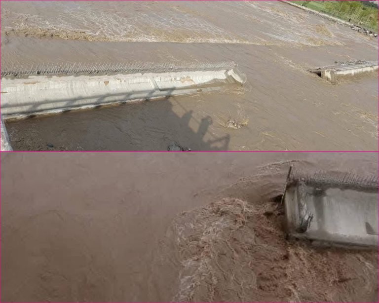 کونړ؛د پشد ویجاړشوی پل چې طالبانو یې د جوړونې چارې پیل کړې وې، سیلاب وړی دی