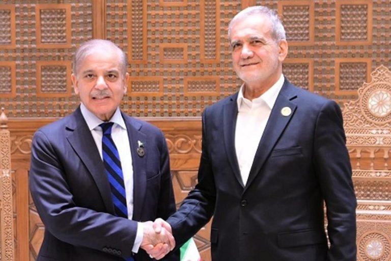 شهباز شریف مسعود پزشکیان ته:د ایران سره کلک ولاړ یو