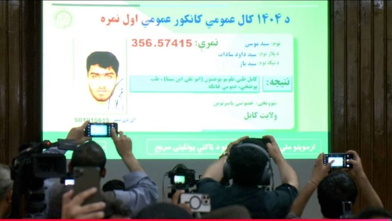 د ۱۴۰۴ لمریز کال د کانکور اول نمره د ۳۵۶ نومرو په اخیستو د کابل طب پوهنځي ته بریالی اعلان شو